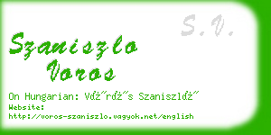 szaniszlo voros business card